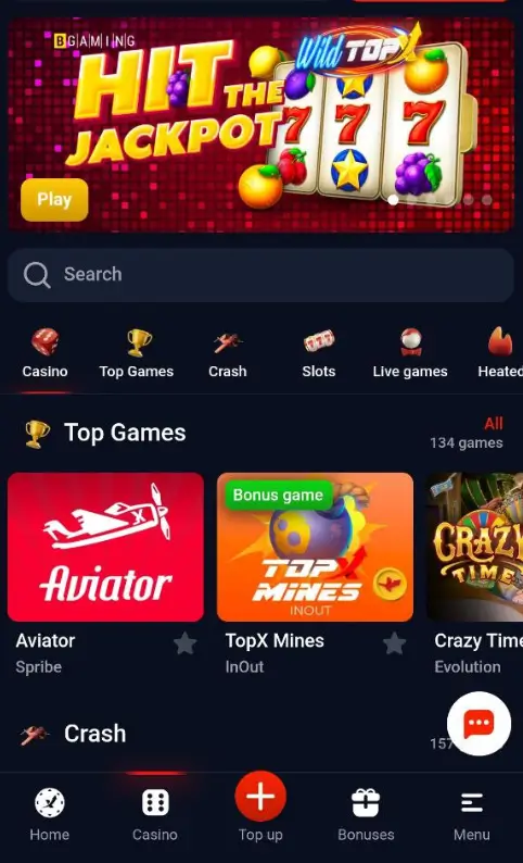 Register & login to play TopX Casino games