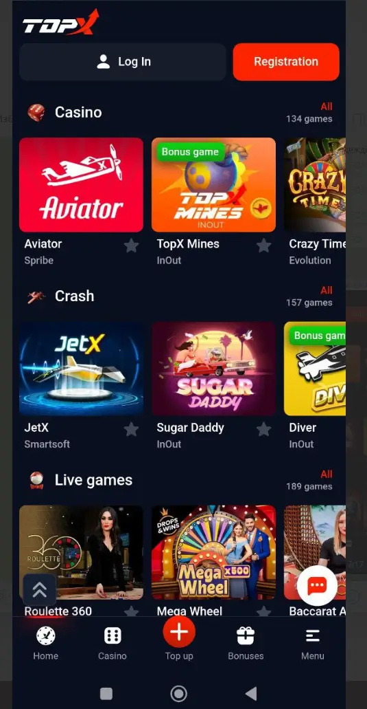 Try TopX mobile app games